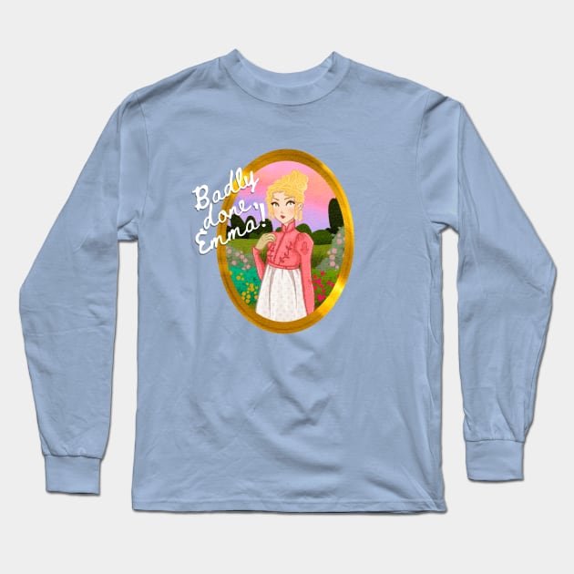 Badly Done Emma Portrait Long Sleeve T-Shirt by DuniathComics